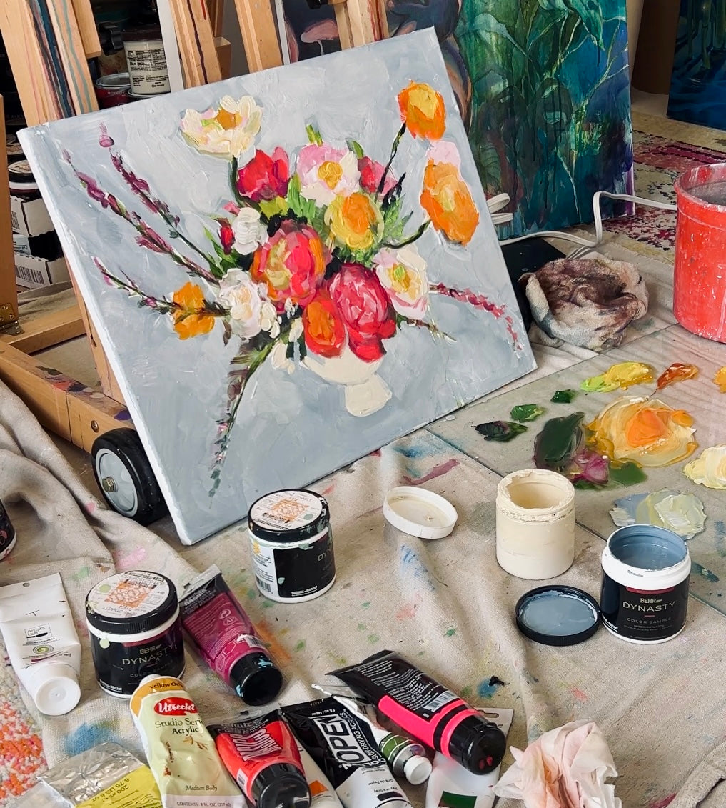 Abstract Floral Painting with Braighlee Fine Art | 06/29