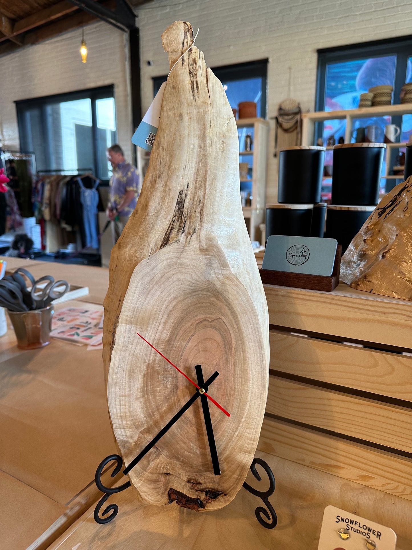 Spruced Up | Burled Maple Oval Hanging Clock