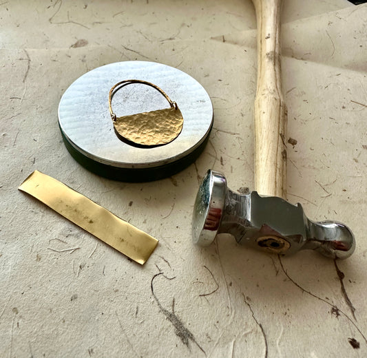 Hammered Brass Earrings with Snowflower Studio | 09/28