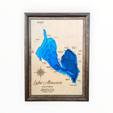 Shadowpine Custom Order | Lake Almanor Art | Almanor Bathymetry Map | Various Sizes