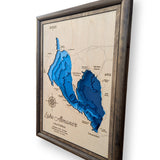 Shadowpine Custom Order | Lake Almanor Art | Almanor Bathymetry Map | Various Sizes