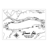 Shadowpine Custom Order | Custom Lake Bathymetry Map | Various Sizes