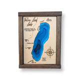 Shadowpine Custom Order | Fallen Leaf Lake Art | Fallen Leaf Bathymetry Map | Various Sizes