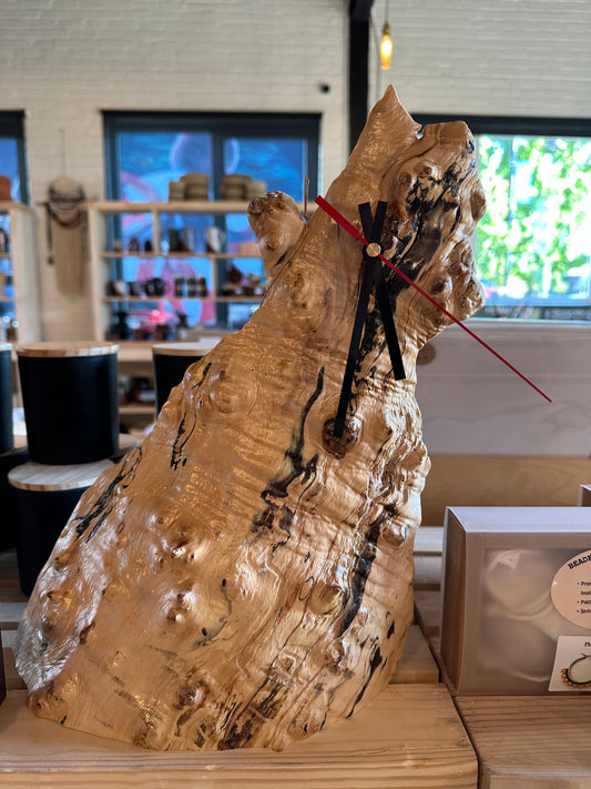 Spruced Up | Textured Burled Maple Standing Clock