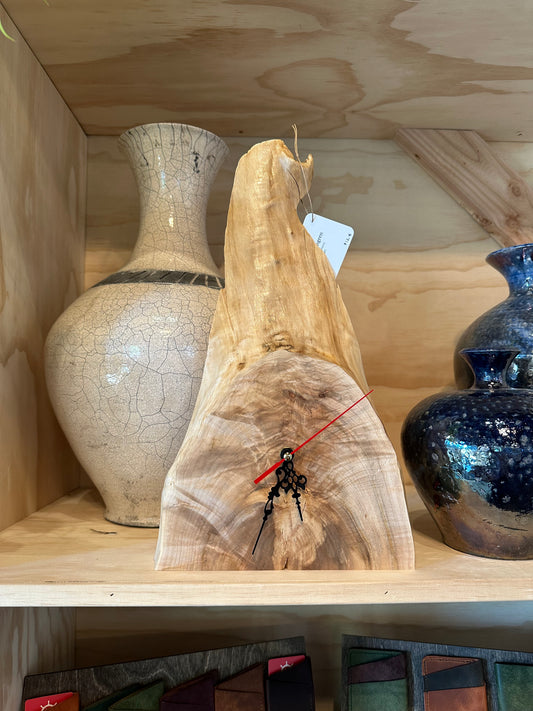 Spruced Up | Burled Maple Half Oval Standing Clock