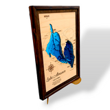 Shadowpine Custom Order | Lake Almanor Art | Almanor Bathymetry Map | Various Sizes