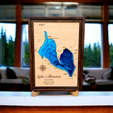 Shadowpine Custom Order | Lake Almanor Art | Almanor Bathymetry Map | Various Sizes