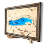 Shadowpine Custom Order | Donner Lake Art | Donner Bathymetry Map | Various Sizes