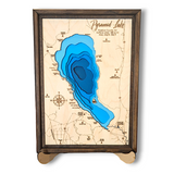 Shadowpine Custom Order | Pyramid Lake Art | Pyramid Lake Bathymetry Map | Various Sizes