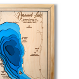 Shadowpine Custom Order | Pyramid Lake Art | Pyramid Lake Bathymetry Map | Various Sizes