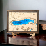 Shadowpine Custom Order | Donner Lake Art | Donner Bathymetry Map | Various Sizes