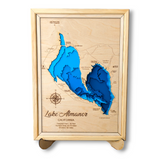 Shadowpine Custom Order | Lake Almanor Art | Almanor Bathymetry Map | Various Sizes