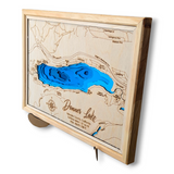 Shadowpine Custom Order | Donner Lake Art | Donner Bathymetry Map | Various Sizes