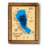 Shadowpine Custom Order | Pyramid Lake Art | Pyramid Lake Bathymetry Map | Various Sizes