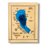Shadowpine Custom Order | Pyramid Lake Art | Pyramid Lake Bathymetry Map | Various Sizes