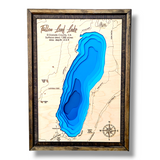 Shadowpine Custom Order | Fallen Leaf Lake Art | Fallen Leaf Bathymetry Map | Various Sizes