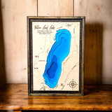 Shadowpine Custom Order | Fallen Leaf Lake Art | Fallen Leaf Bathymetry Map | Various Sizes