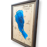 Shadowpine Custom Order | Pyramid Lake Art | Pyramid Lake Bathymetry Map | Various Sizes