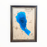 Shadowpine Custom Order | Pyramid Lake Art | Pyramid Lake Bathymetry Map | Various Sizes