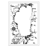 Shadowpine Custom Order | Custom Lake Bathymetry Map | Various Sizes