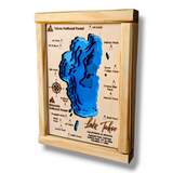 Shadowpine Custom Order | Lake Tahoe Art | Tahoe Bathymetry Map | Various Sizes