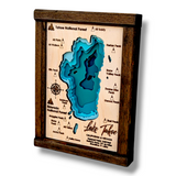 Shadowpine Custom Order | Lake Tahoe Art | Tahoe Bathymetry Map | Various Sizes
