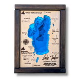 Shadowpine Custom Order | Lake Tahoe Art | Tahoe Bathymetry Map | Various Sizes