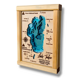 Shadowpine Custom Order | Lake Tahoe Art | Tahoe Bathymetry Map | Various Sizes