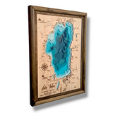 Shadowpine Custom Order | Lake Tahoe Art | Tahoe Bathymetry Map | Various Sizes