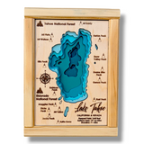 Shadowpine Custom Order | Lake Tahoe Art | Tahoe Bathymetry Map | Various Sizes