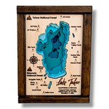 Shadowpine Custom Order | Lake Tahoe Art | Tahoe Bathymetry Map | Various Sizes